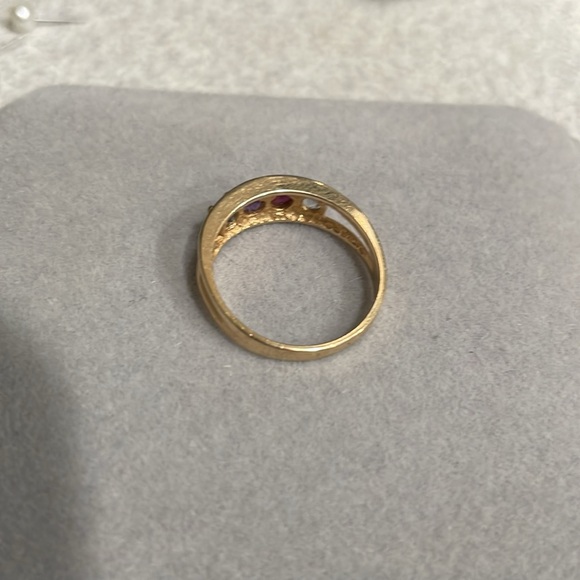 Vintage Multi Gemstone 10k Solid Yellow Gold "Mother's Ring" Size 6.5- 7 - Picture 3 of 4